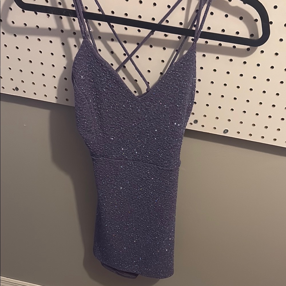 Purple Glitter Strappy Dress
